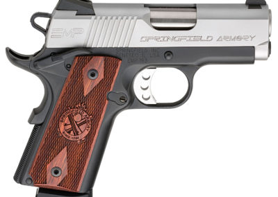 SPRINGFIELD ARMORY 1911 EMP Lightweight Compact *CA Compliant 9mm Luger 3″ 9+1 Black Hardcoat Anodized Aluminum Frame Stainless Steel Slide Thin-Line Crossed Cannons Cocobolo Grip with Tritium Night Sights