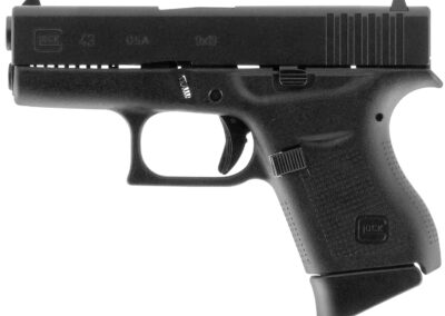GLOCK G43 Subcompact 9mm Luger 3.41″ 6+1 Black Polymer Frame Black Steel Slide Black Polymer Grip